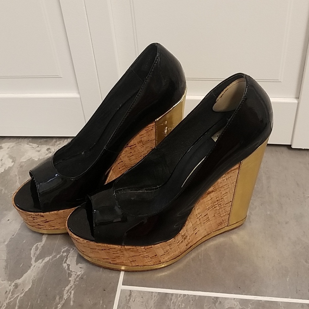 Dolce Vita Cork Patent Wedges